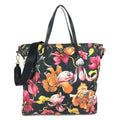 Prada Black Multi-Color Leather Nylon Handbag Shoulder Bag Tote Bag