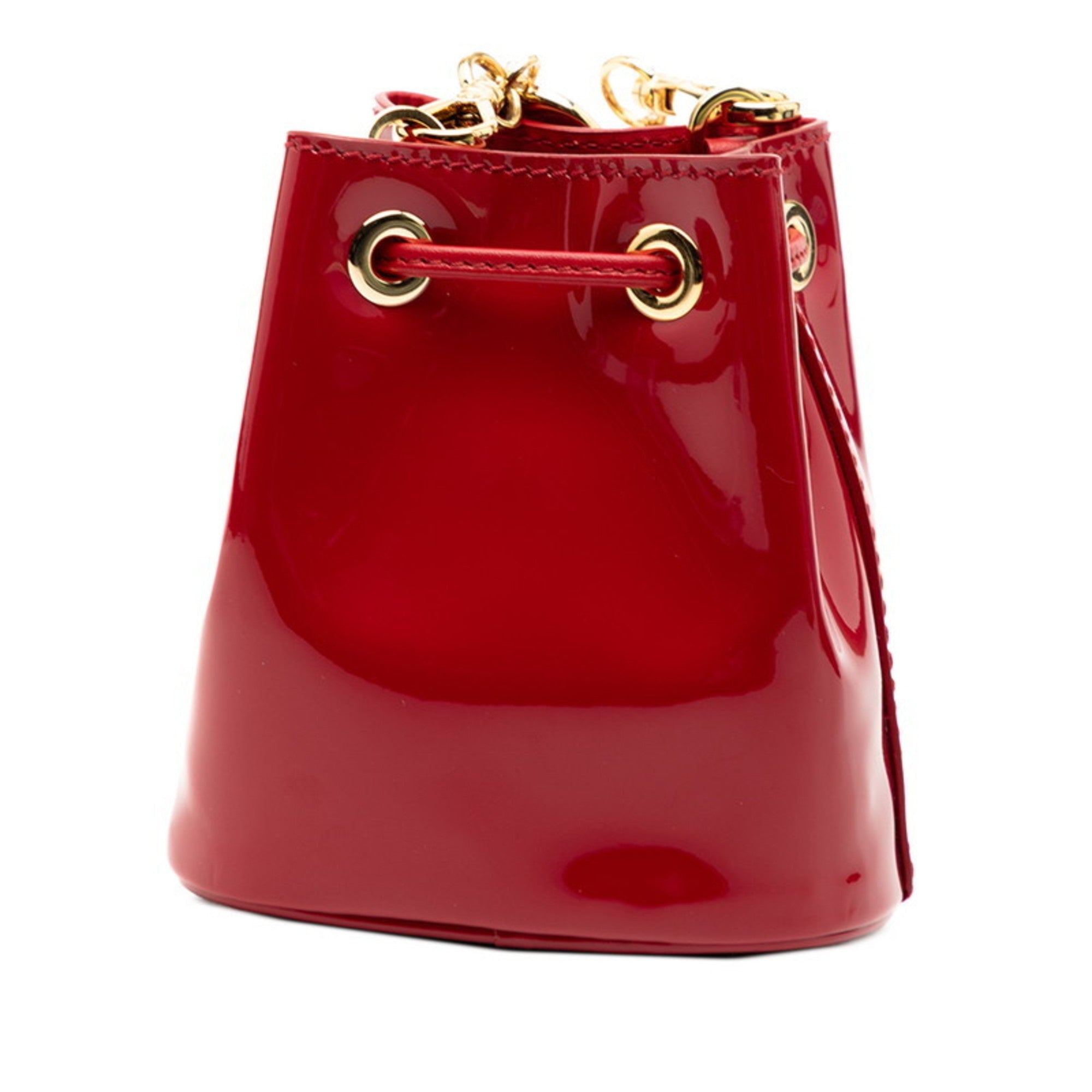 Prada Red Color Patent Leather Pouch Shoulder Bag