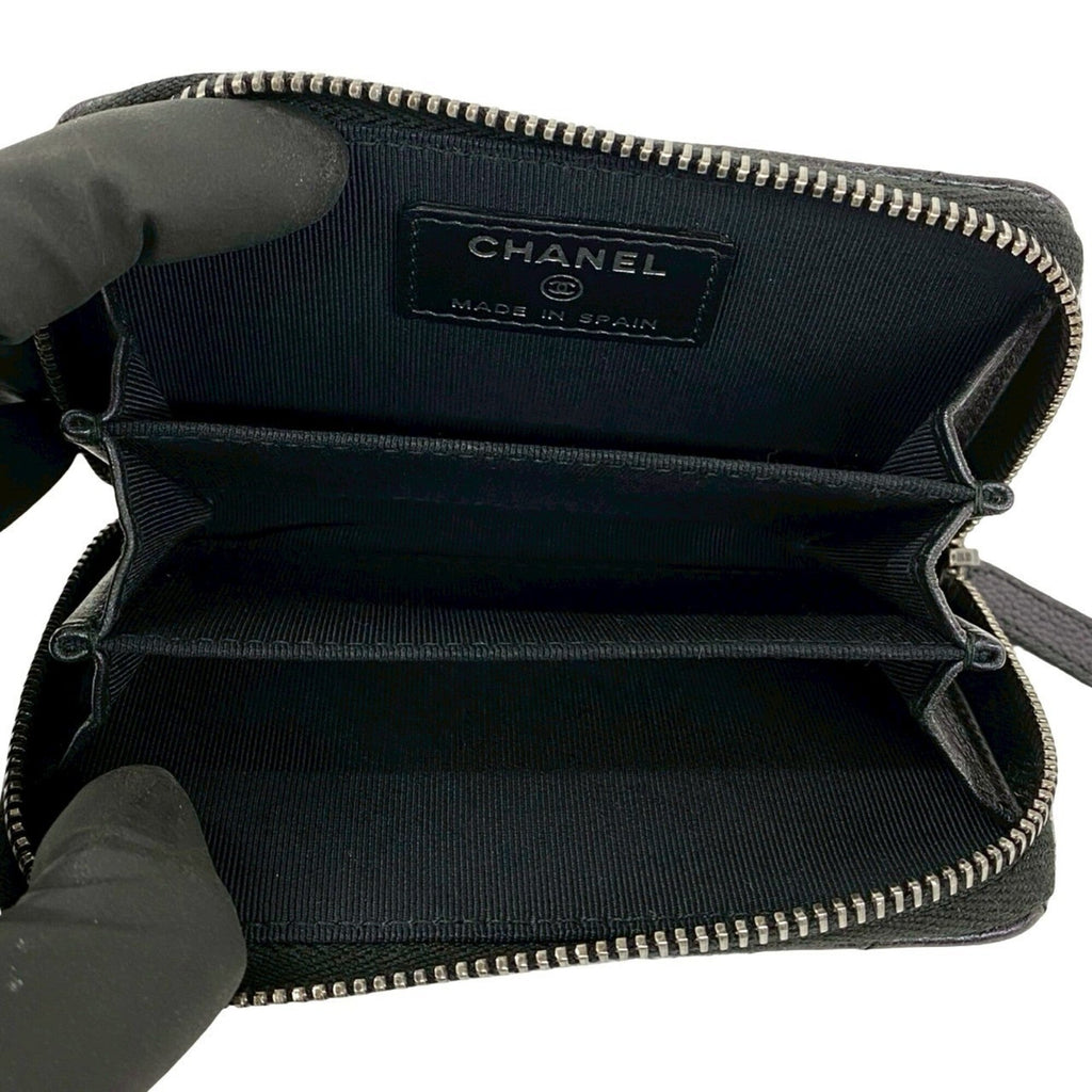 Chanel Black Grained Calfskin Coin Purse/Coin Case
