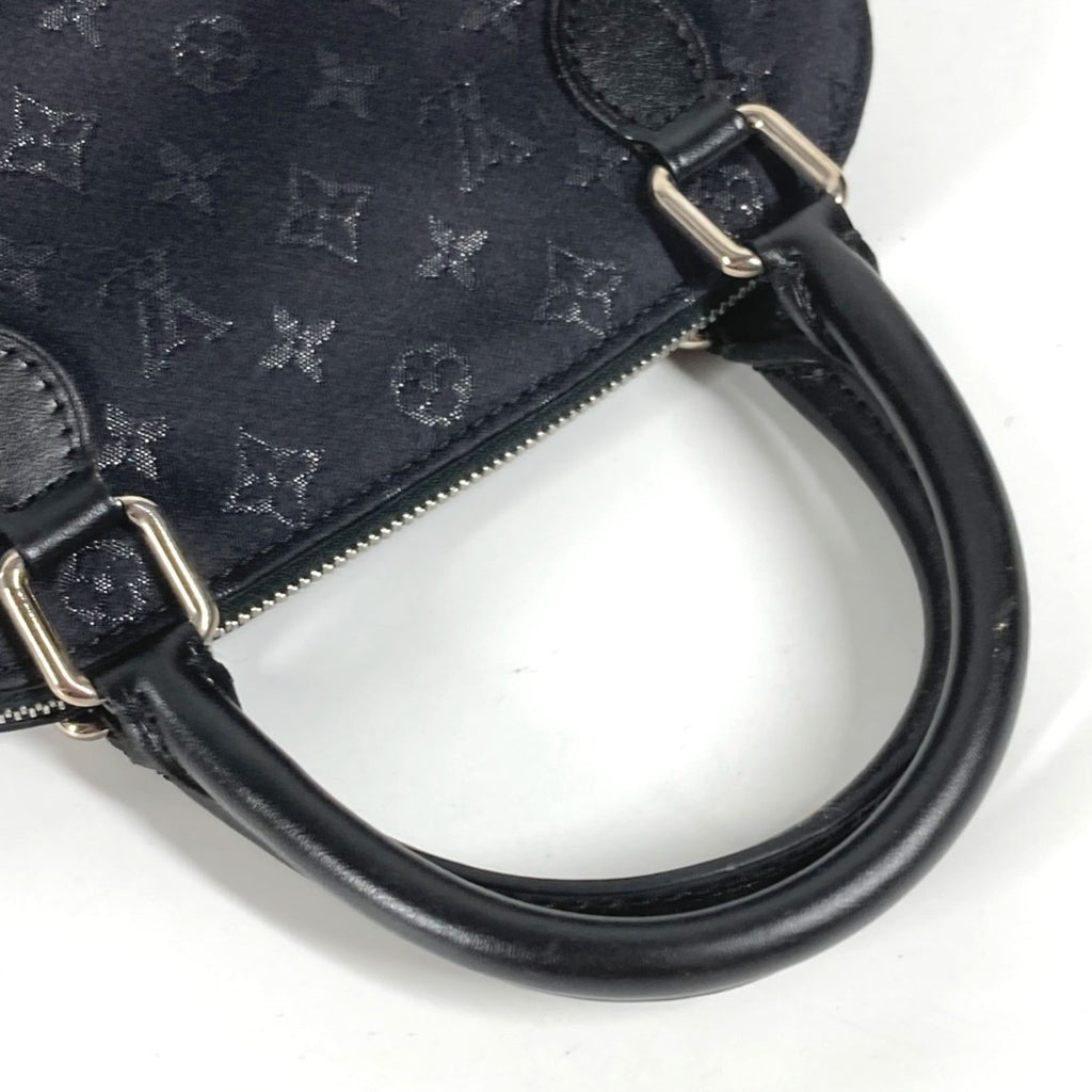 Louis Vuitton Black Noir Satin Leather Handbag