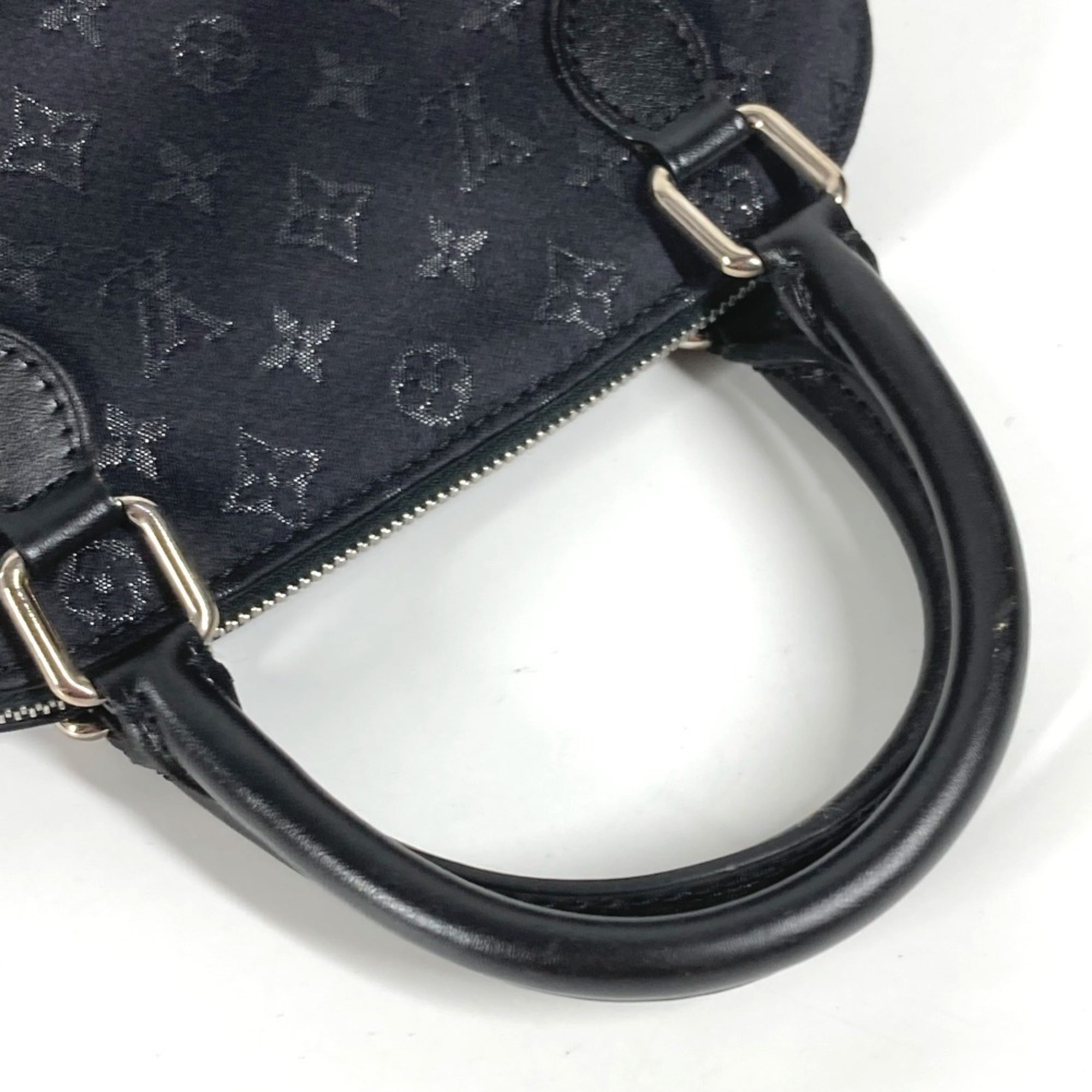 Louis Vuitton Black Noir Satin Leather Handbag