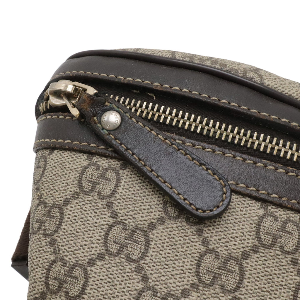 Gucci Gg Plus Beige Dark Brown Gg Supreme Leather Sling Bag (Pre-Owned)