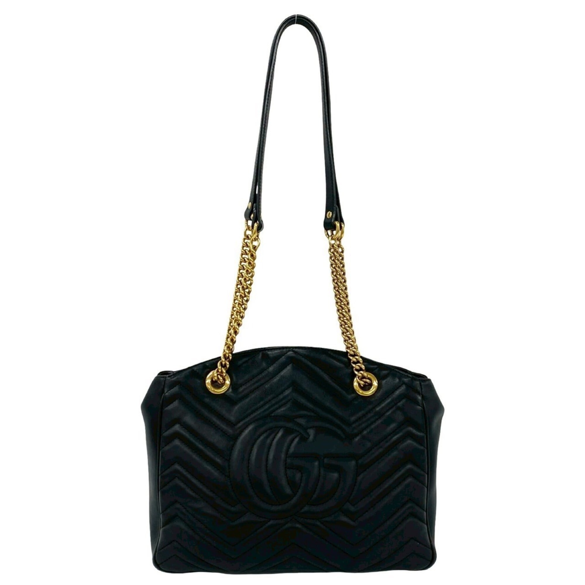 Gucci Black Leather Shoulder Bag Tote Bag (Pre-Owned)
