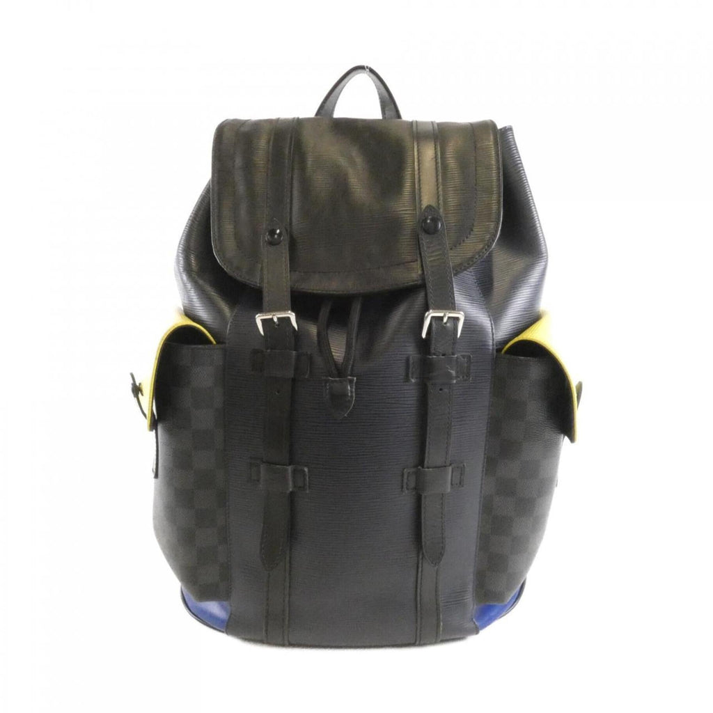 Louis Vuitton Graphite Coated Canvas Leather Backpack