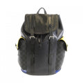 Louis Vuitton Graphite Coated Canvas Leather Backpack