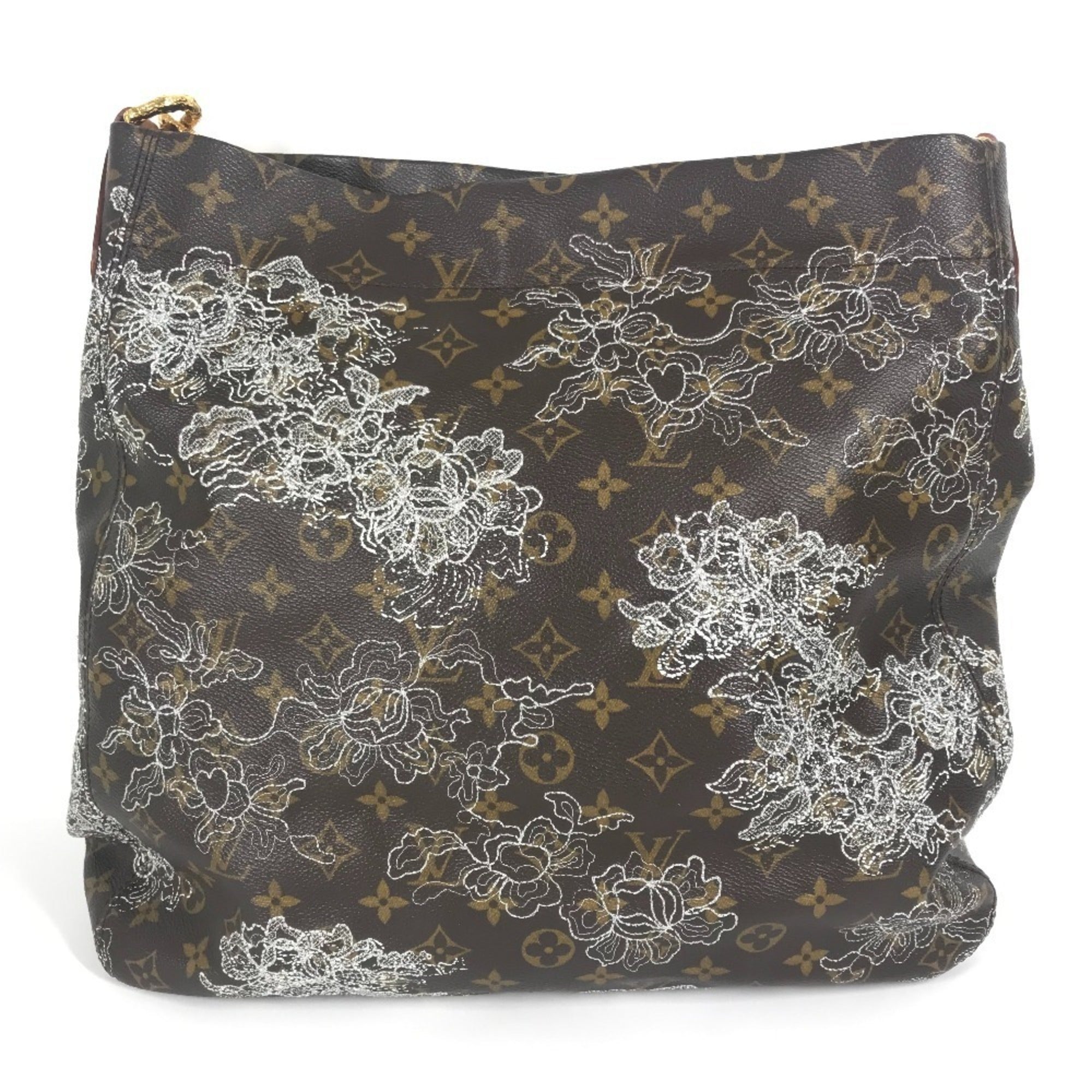 Louis Vuitton Argent Brown White Monogram Canvas Shoulder Bag Tote Bag