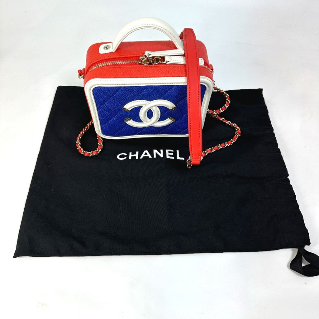 Chanel Red Leather Shoulder Bag