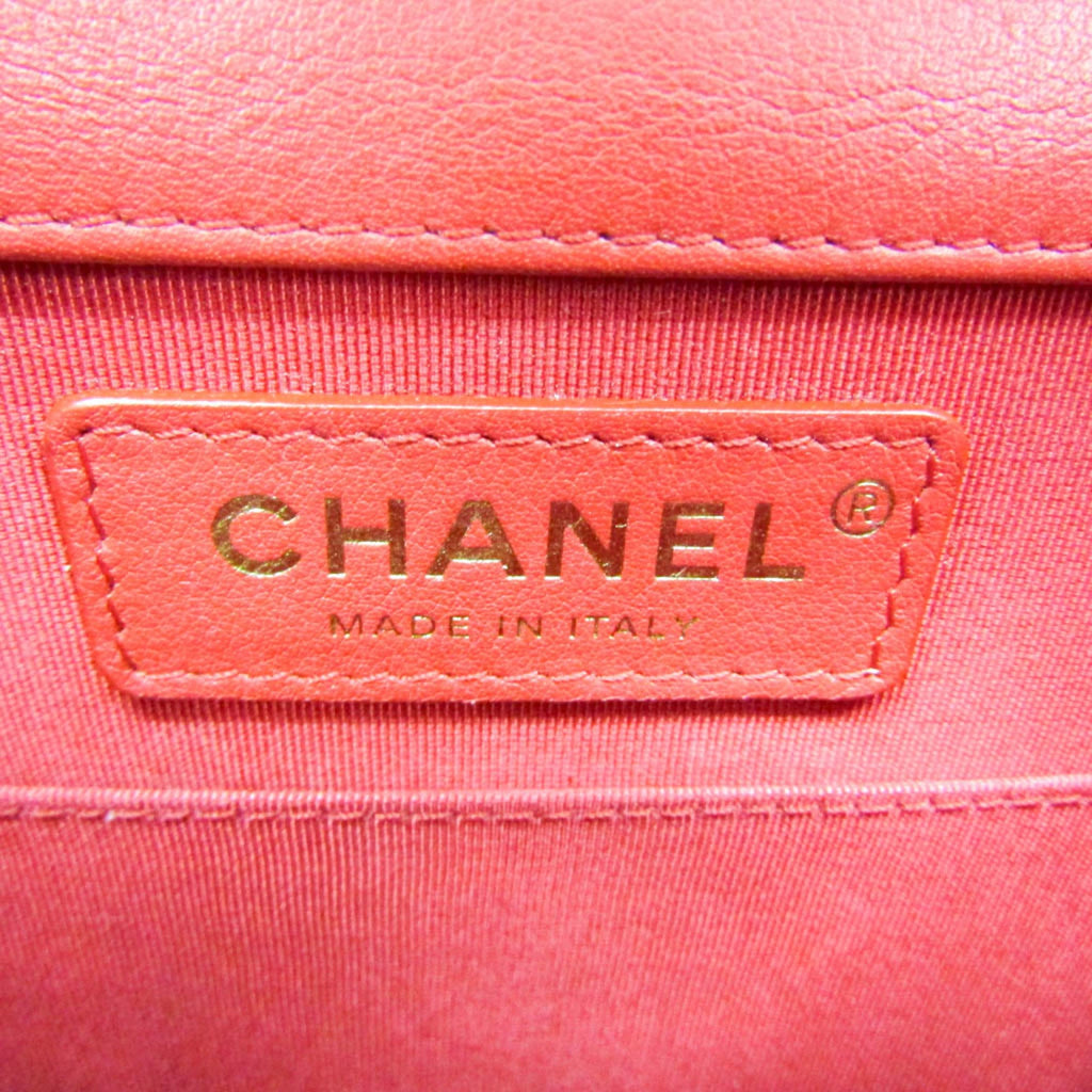 Chanel Boy Chanel Red Color Leather Shoulder Bag