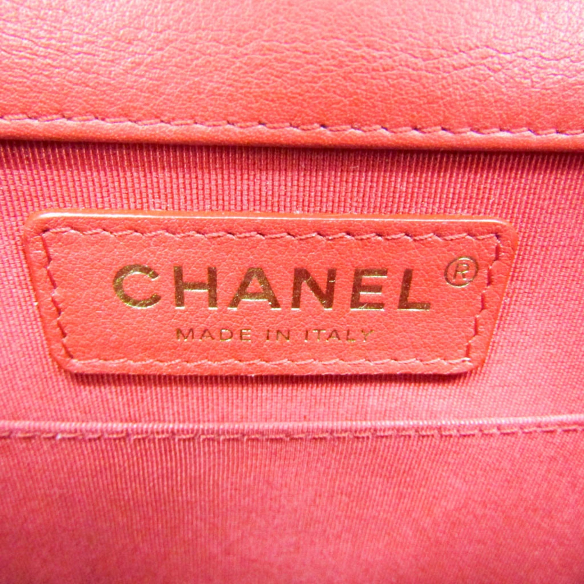 Chanel Boy Chanel Red Color Leather Shoulder Bag