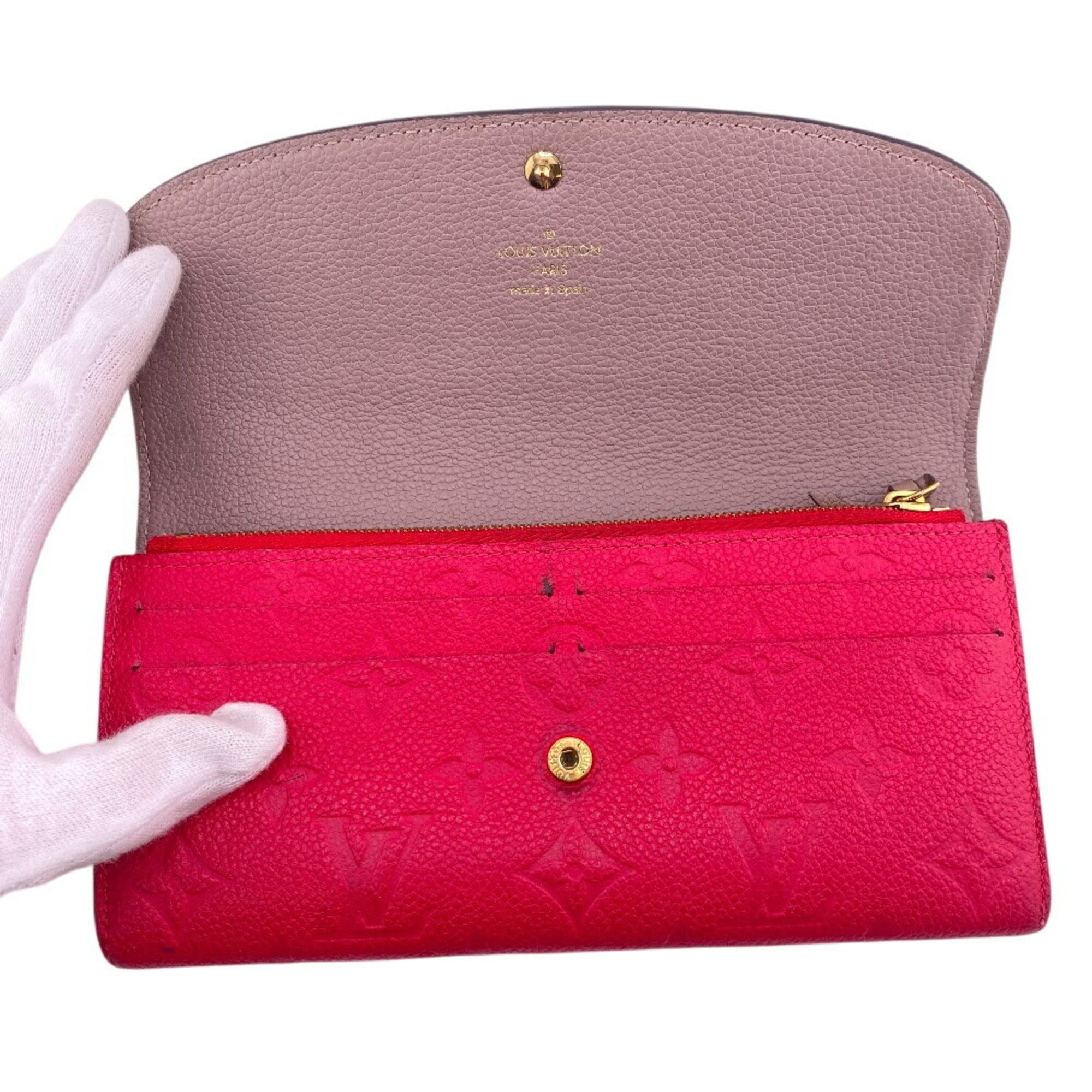 Louis Vuitton Gray Pink Monogram Empreinte Long Wallet (Tri-Fold)