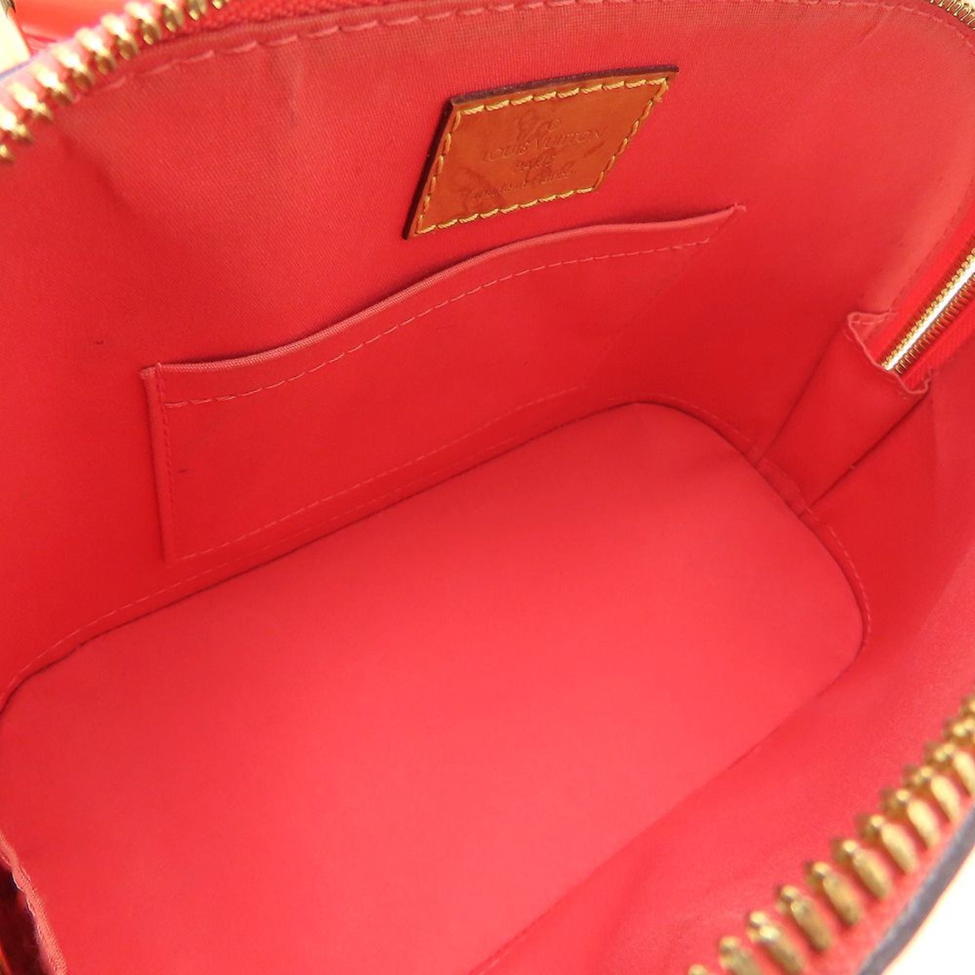 Louis Vuitton Rose Litchi Patent Leather Handbag