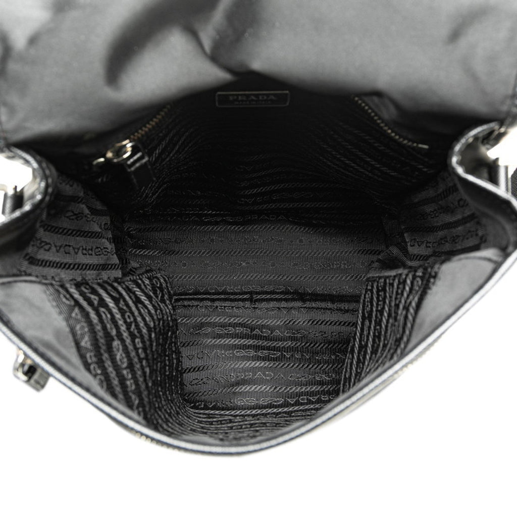 Prada Black Nylon Leather Shoulder Bag