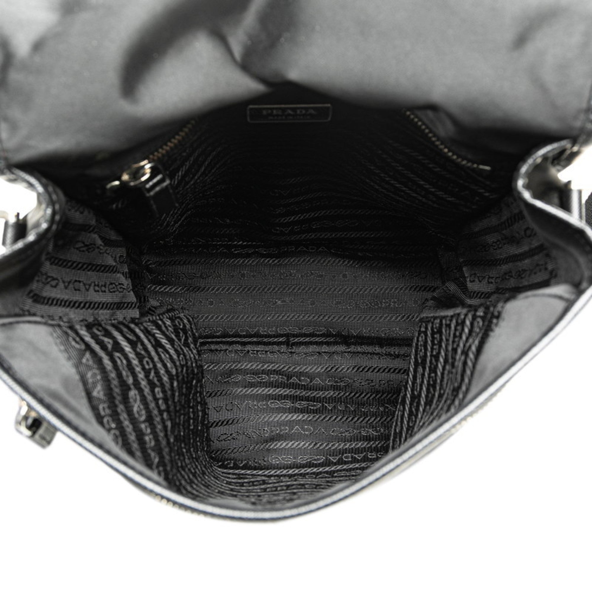 Prada Black Nylon Leather Shoulder Bag
