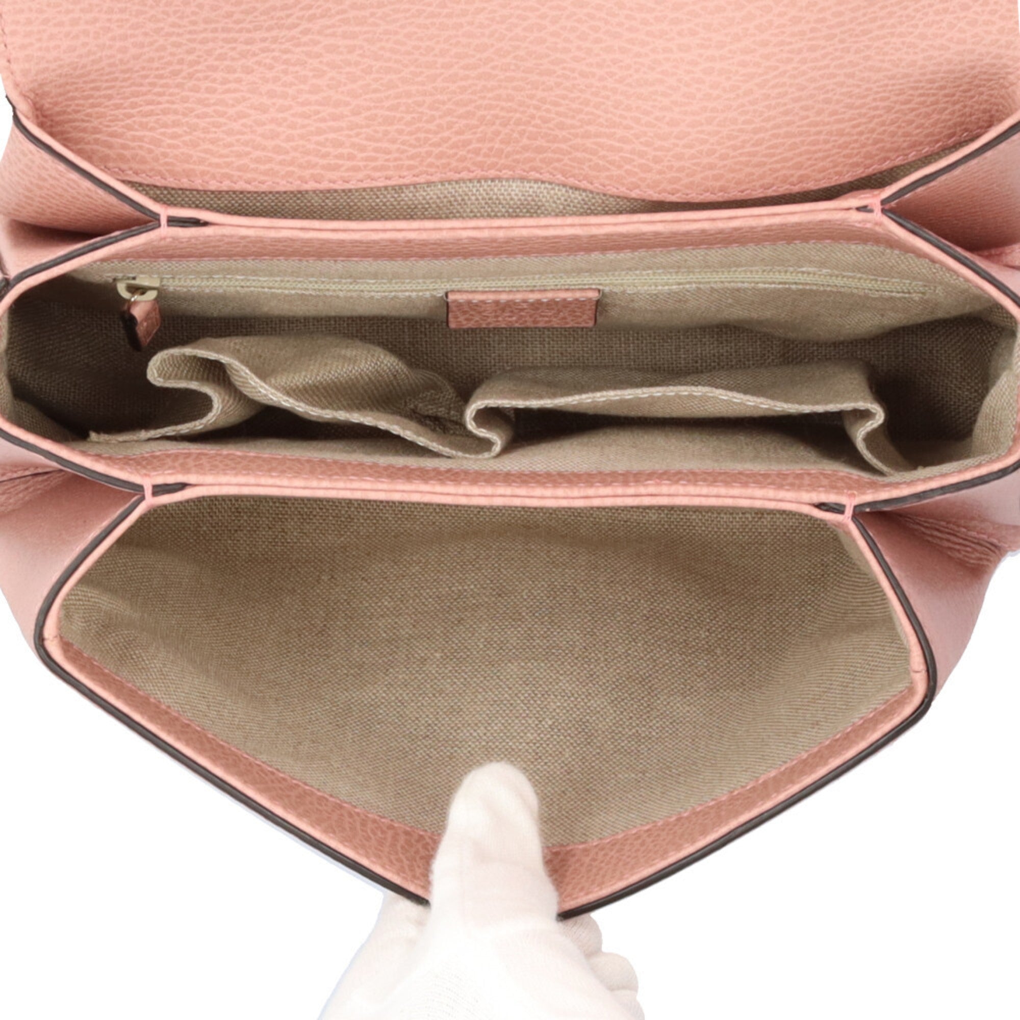 Gucci Pink Leather Shoulder Bag (Pre-Owned)
