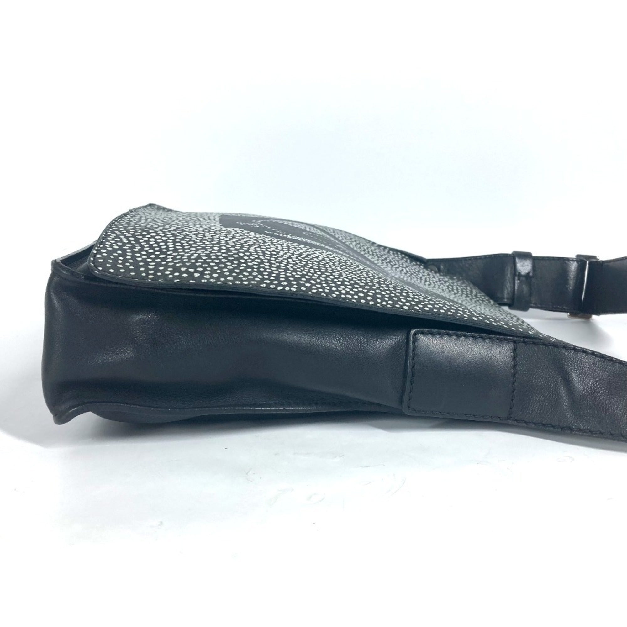 Chanel Black White Leather Shoulder Bag