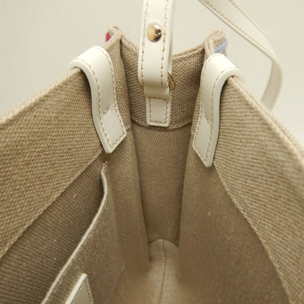 Chloé White Linen Leather Tote Bag (Pre-Owned)