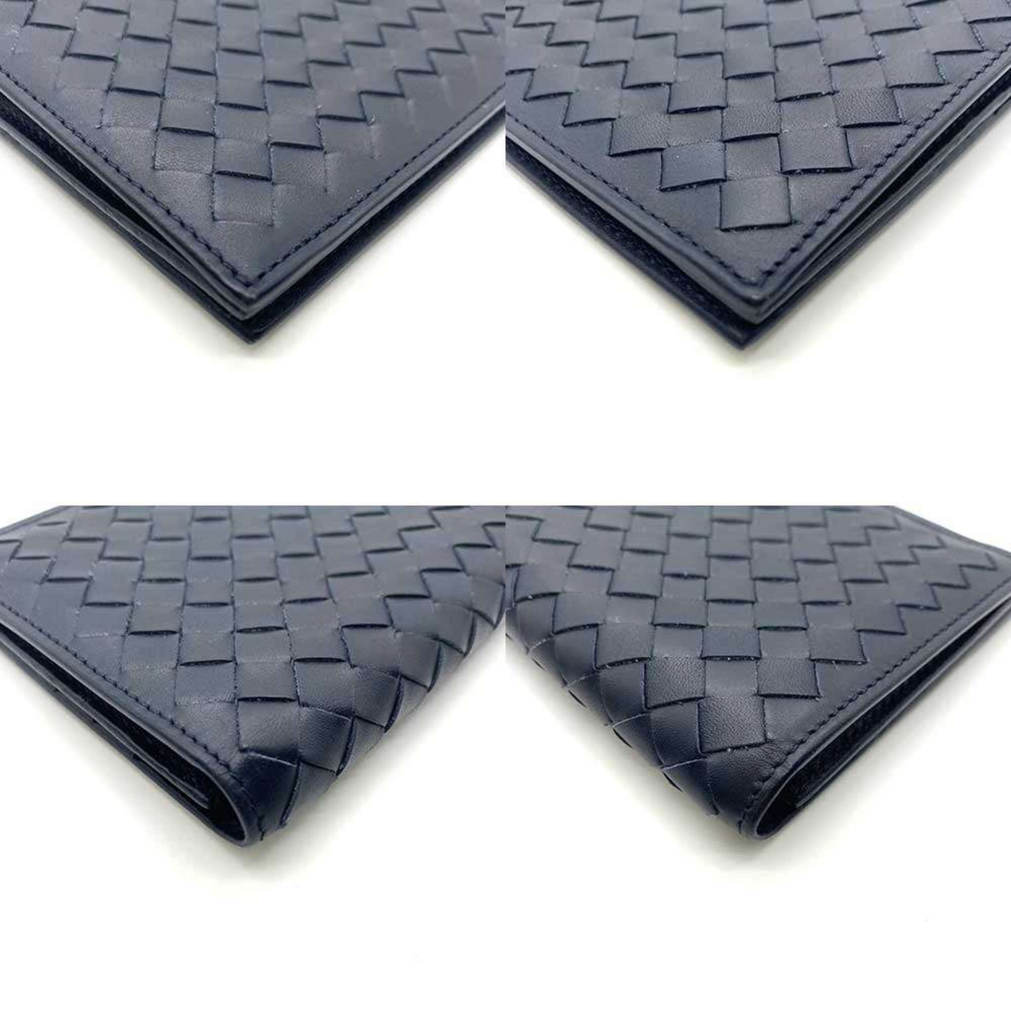 Bottega Veneta Intrecciato Navy Leather Bill Wallet (Bi-Fold)