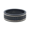 Gucci Silver Black Band Ring (Pre-Owned)