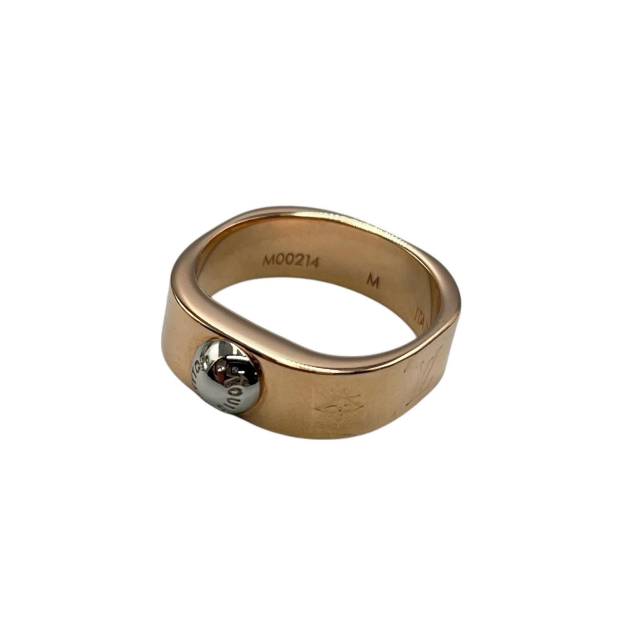 Louis Vuitton Pink Gold Metal Band Ring
