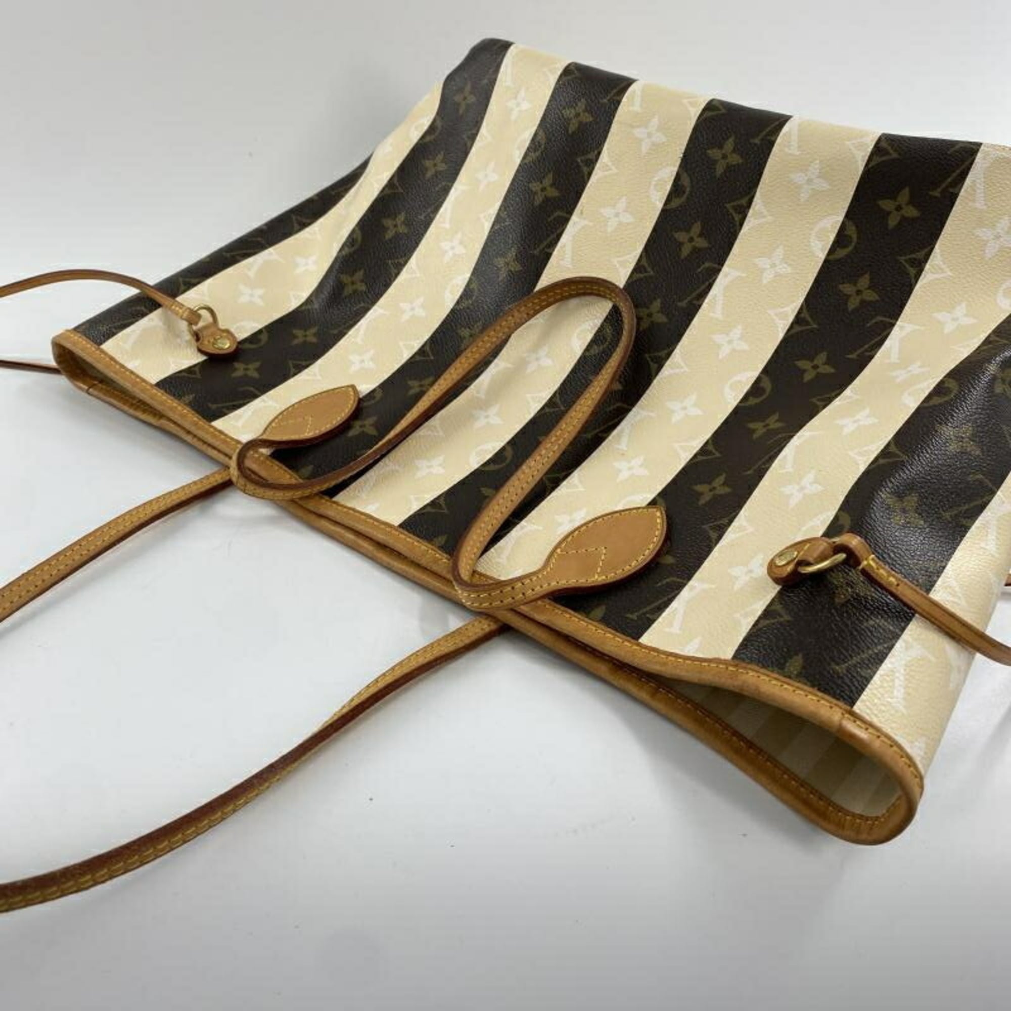 Louis Vuitton Beige Brown Monogram Rayures Tote Bag
