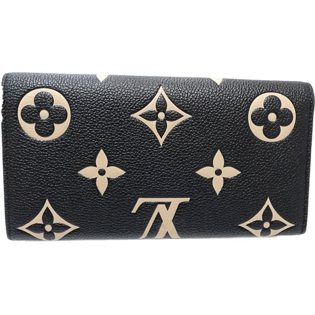 Louis Vuitton Beige Black Monogram Empreinte Long Wallet