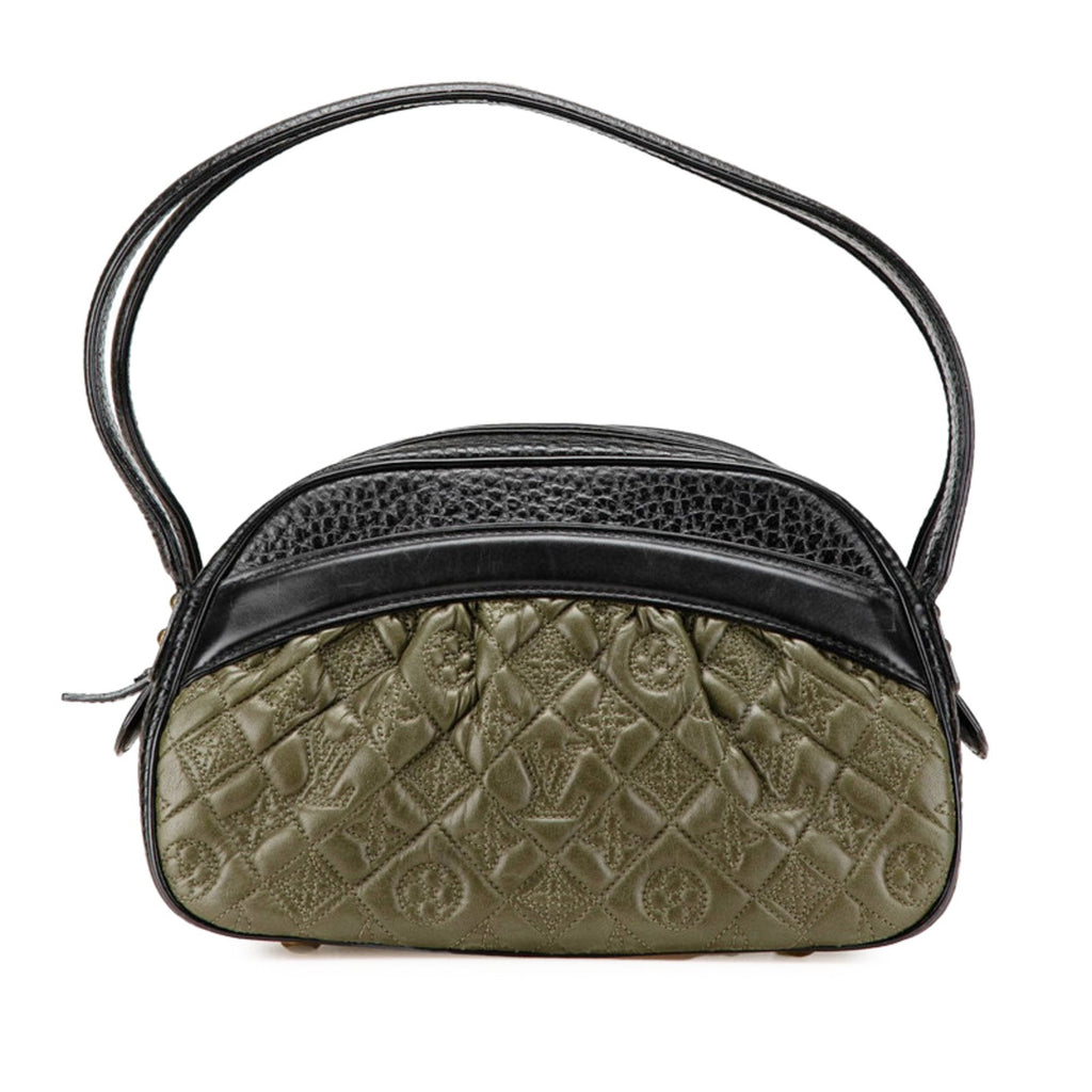 Louis Vuitton Black Khaki Noir Leather Handbag Shoulder Bag