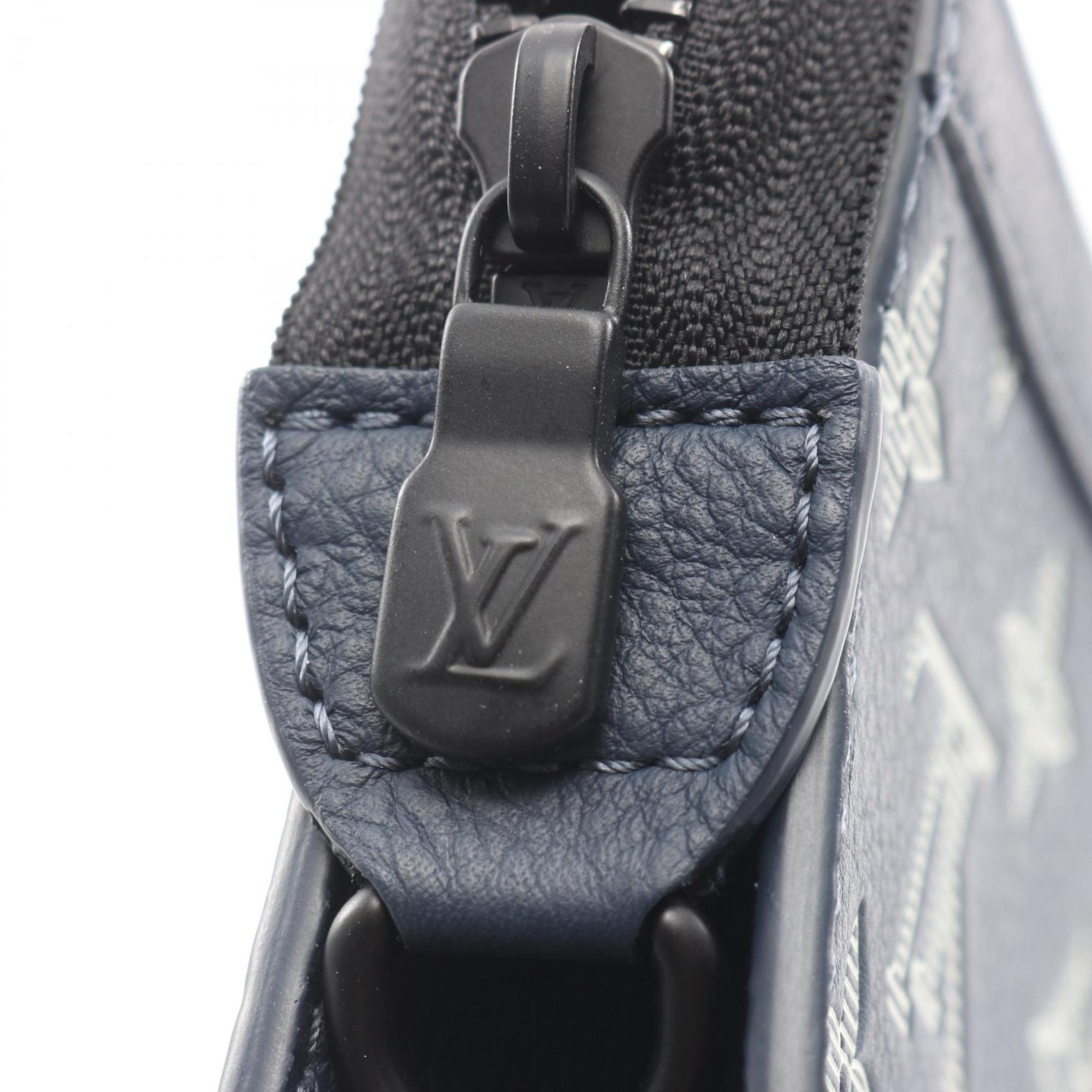 Louis Vuitton Navy White Monogram Shadow Handbag Shoulder Bag