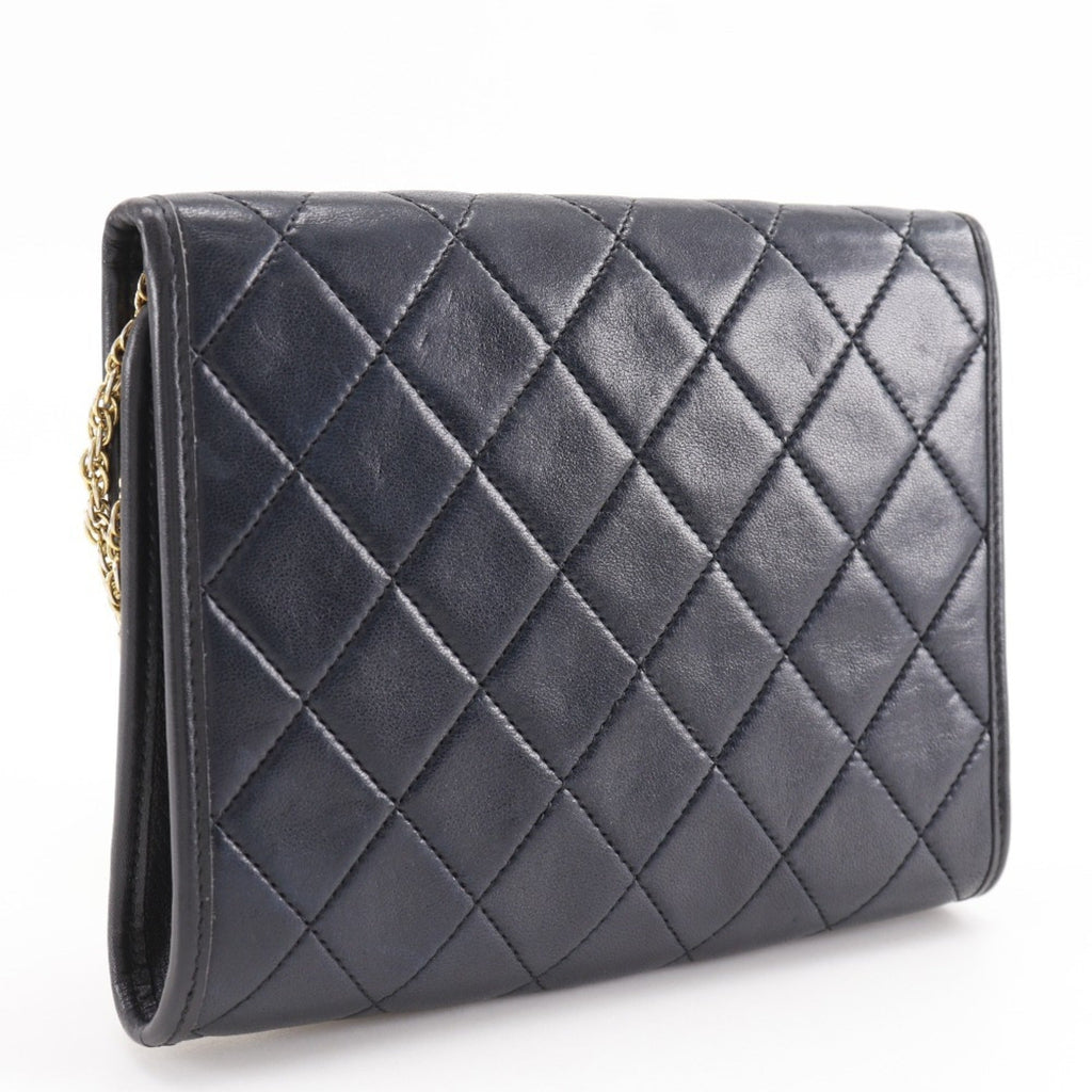 Chanel Black Leather Pochette Shoulder Bag
