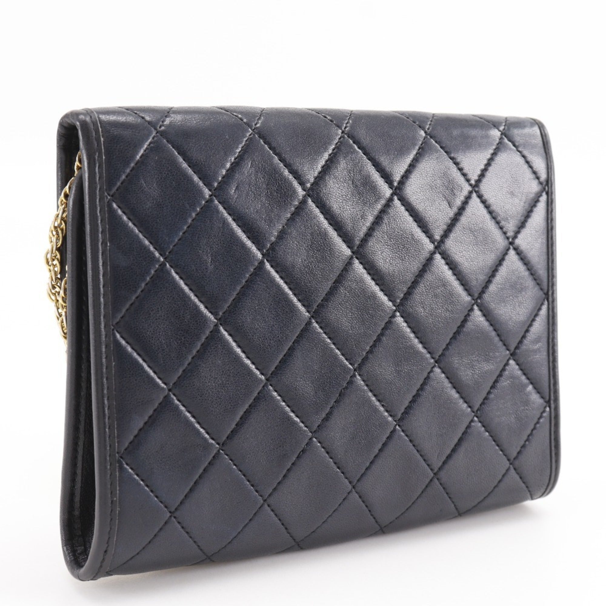 Chanel Black Leather Pochette Shoulder Bag