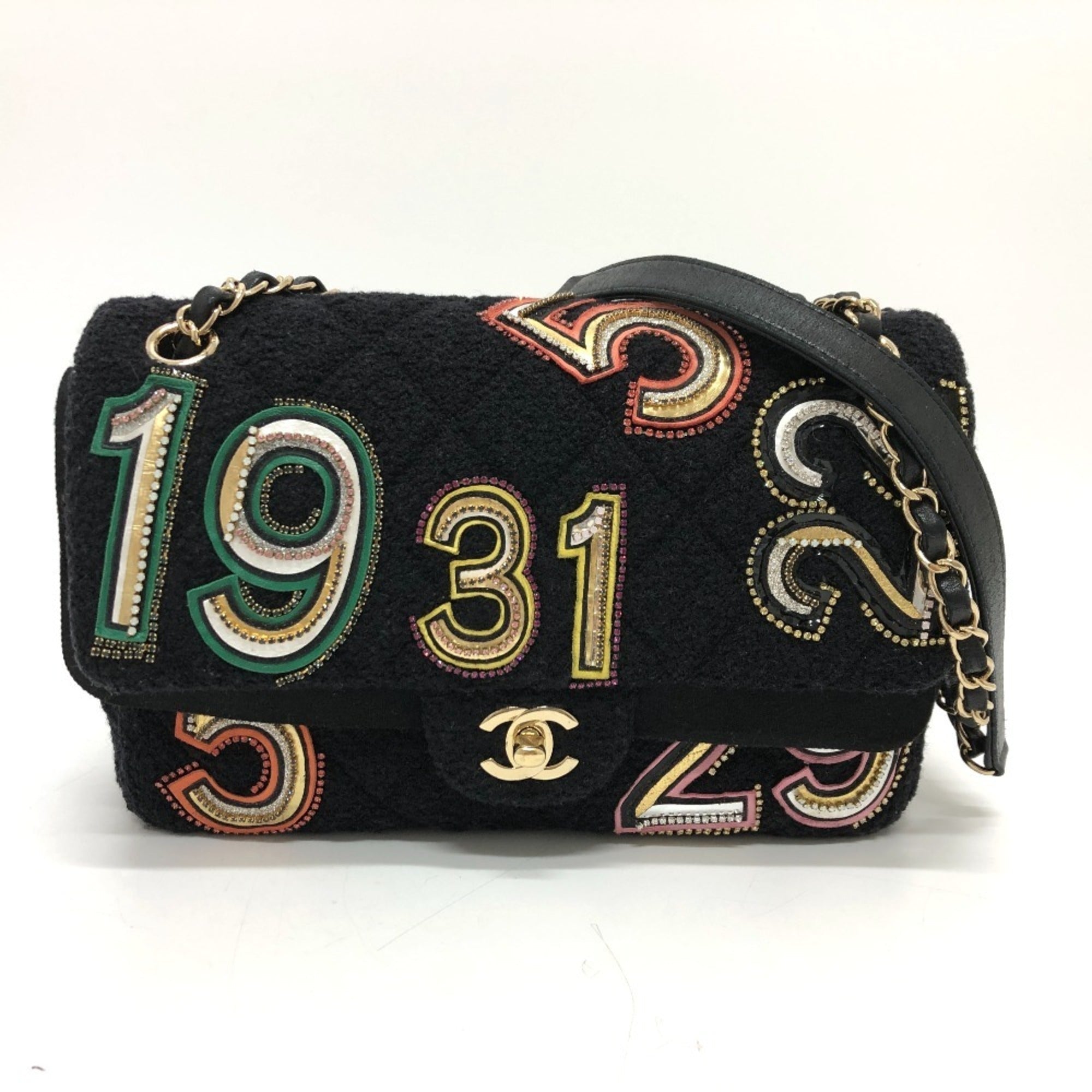Chanel Black Canvas Shoulder Bag