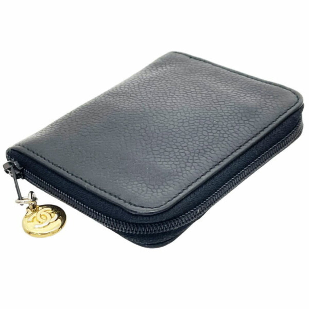Chanel Black Grained Calfskin Coin Purse/Coin Case