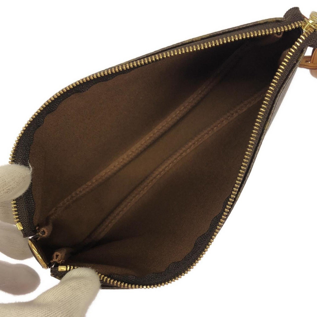 Louis Vuitton Monogram Cherry Brown Coated Canvas Pochette Pouch