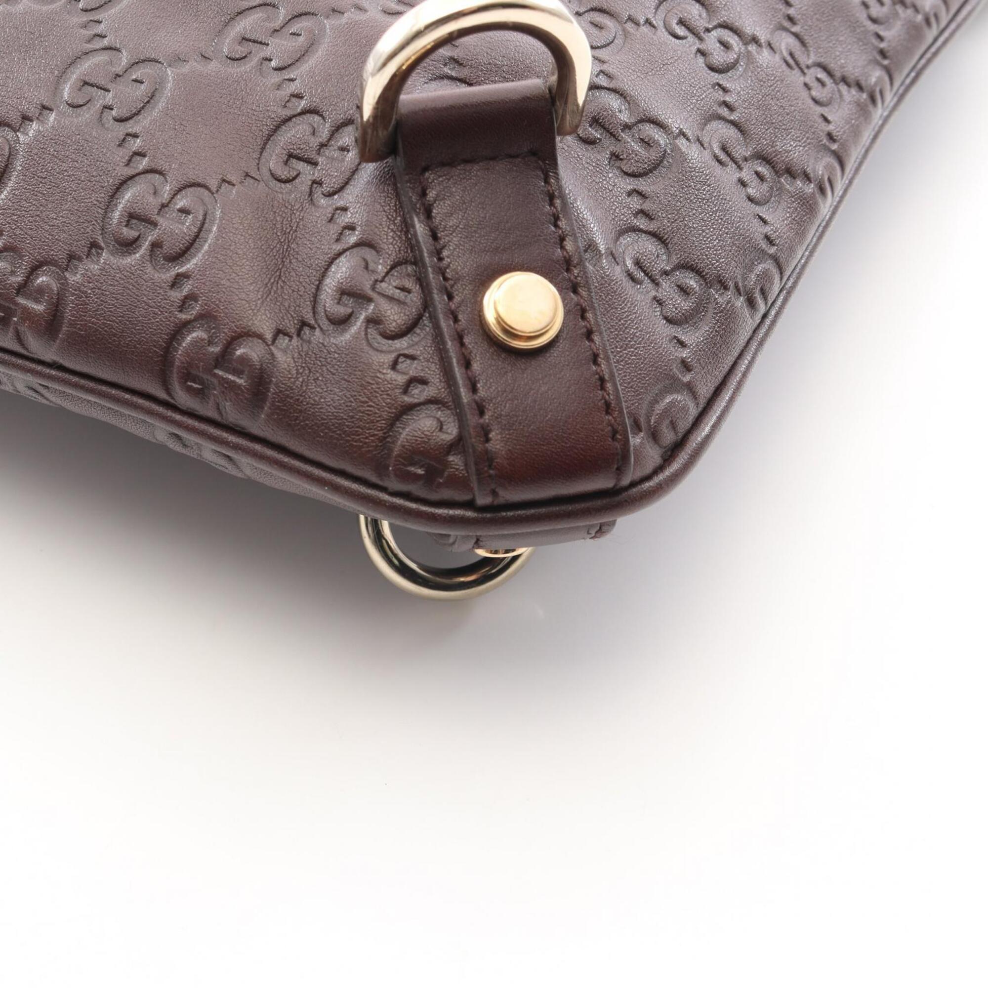 Gucci Brown Leather Handbag Shoulder Bag (Pre-Owned)