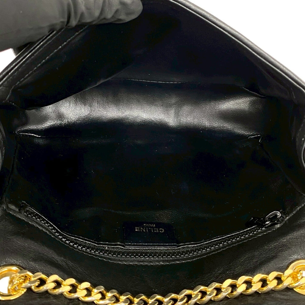 Celine Black Leather Shoulder Bag