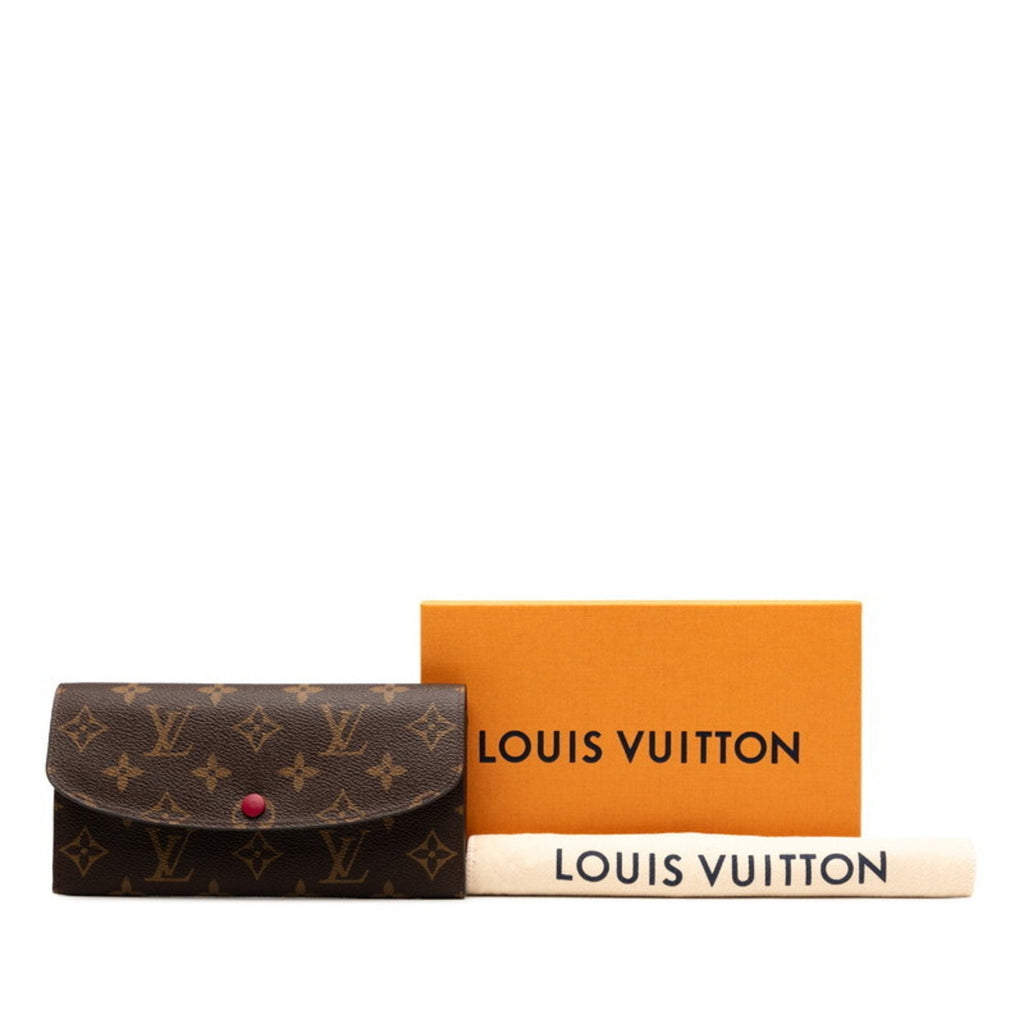 Louis Vuitton Brown Fuchsia Pink Pvc Leather Long Wallet