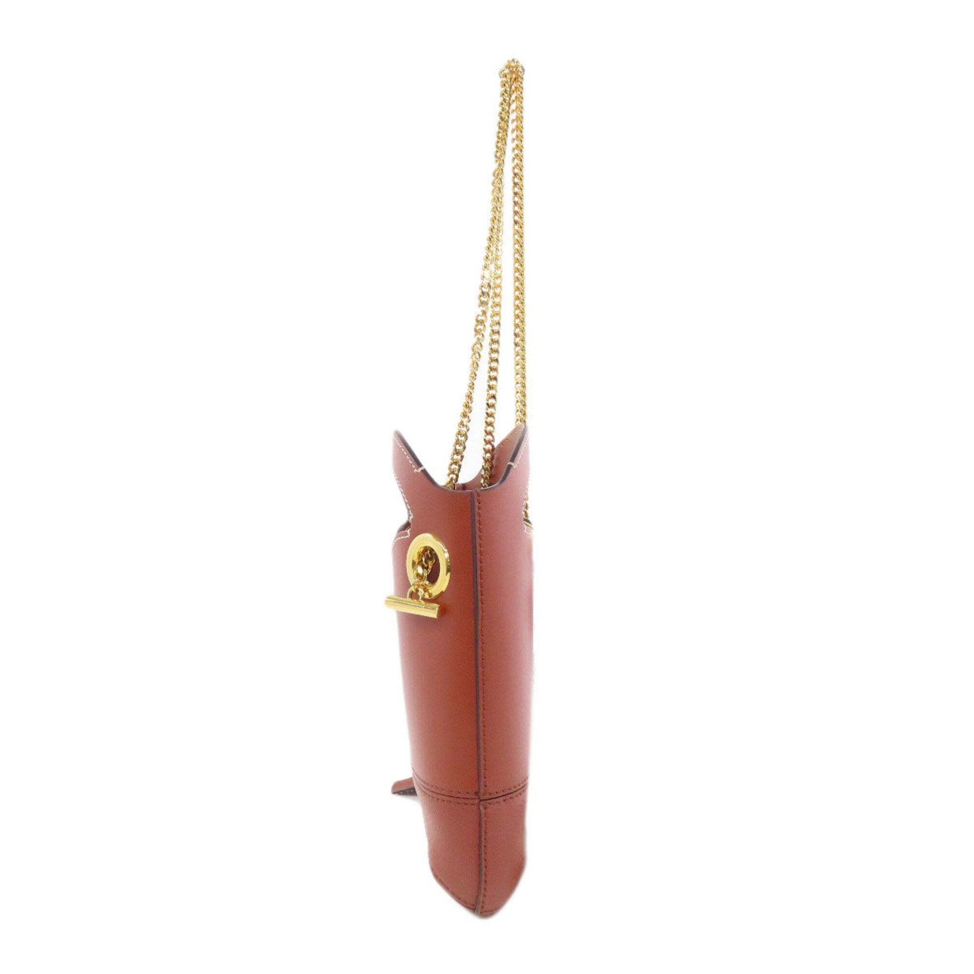 Chloé Brown Red Brown Leather Shoulder Bag (Pre-Owned)