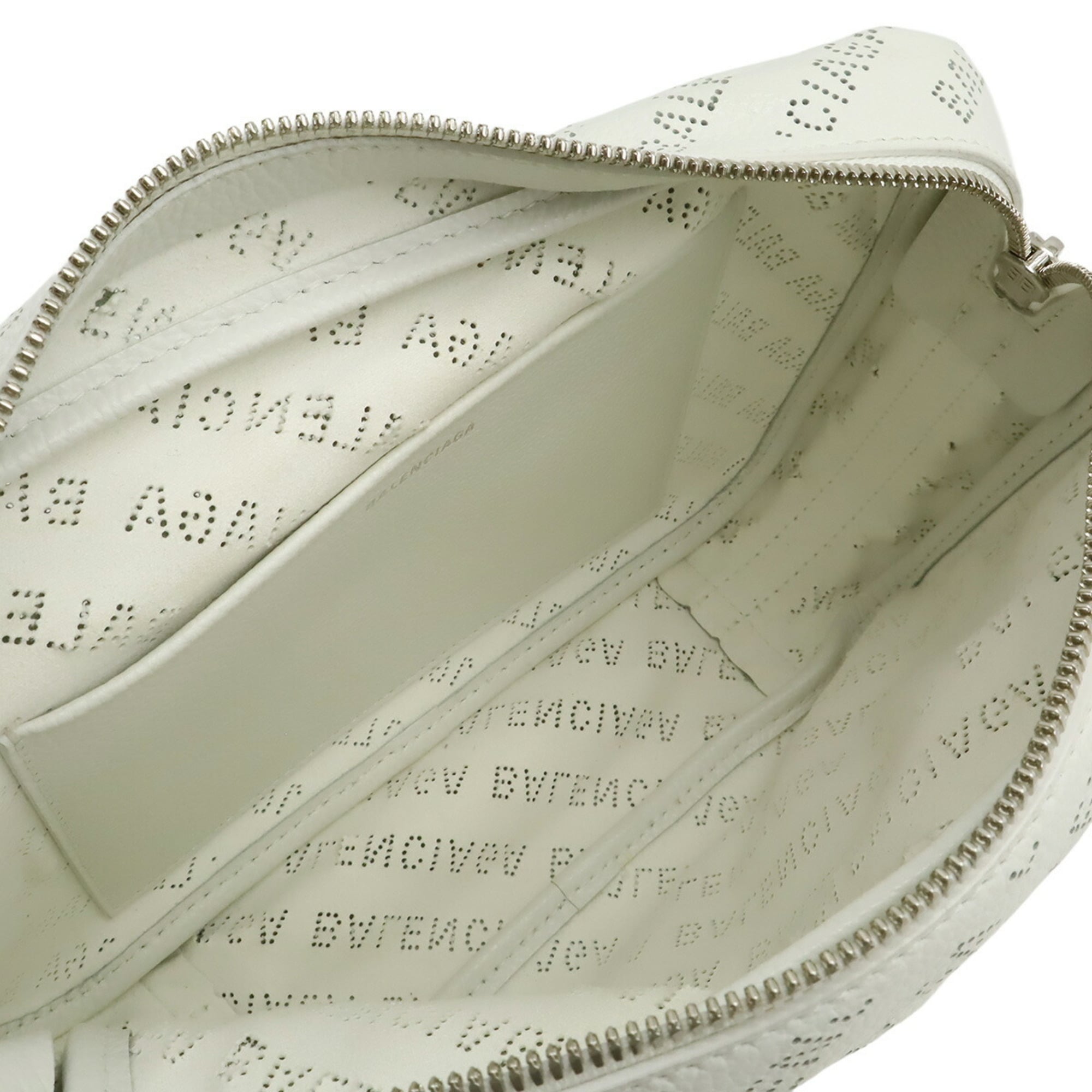 Balenciaga White Leather Pochette Shoulder