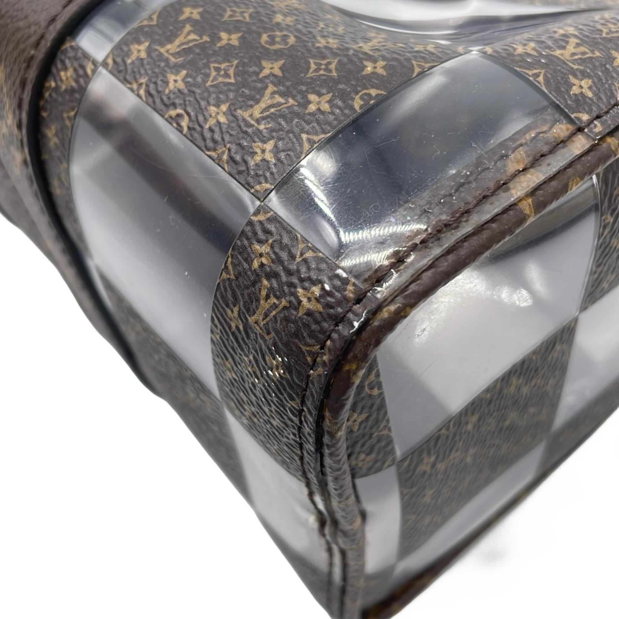 Louis Vuitton Marron Coated Canvas Pvc Boston Bag