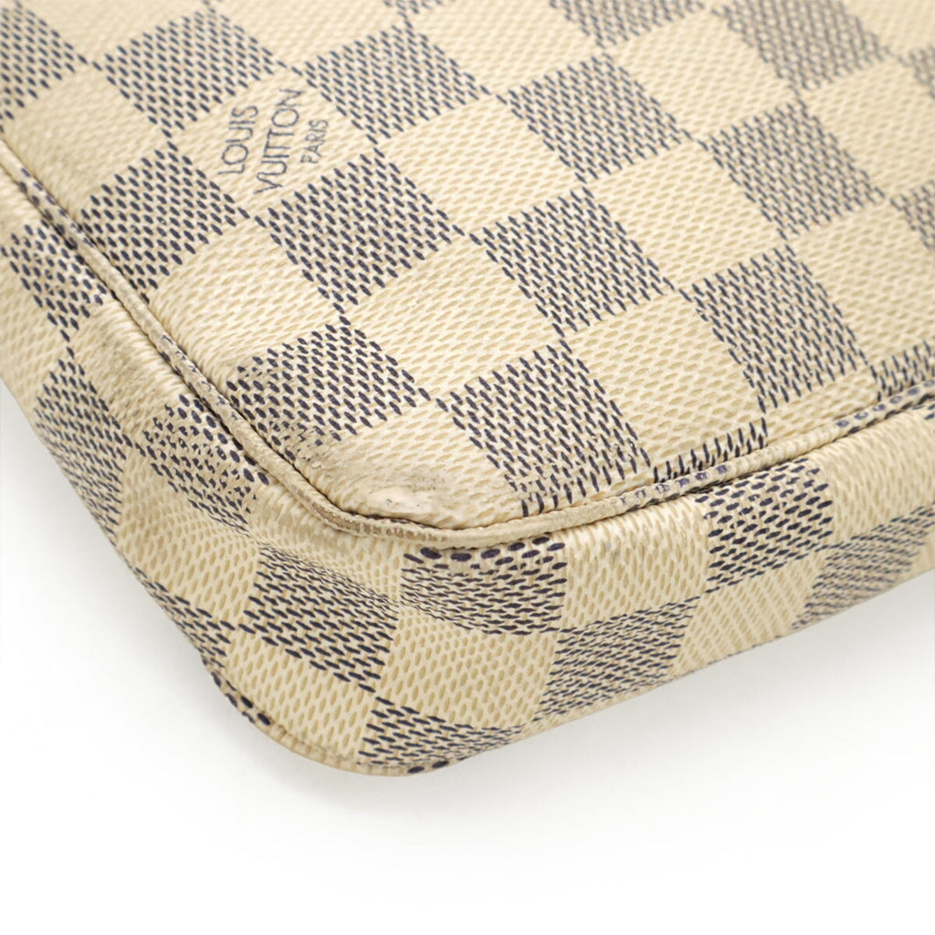 Louis Vuitton Black Damier Azur Ivory Damier Azur Pochette Pouch