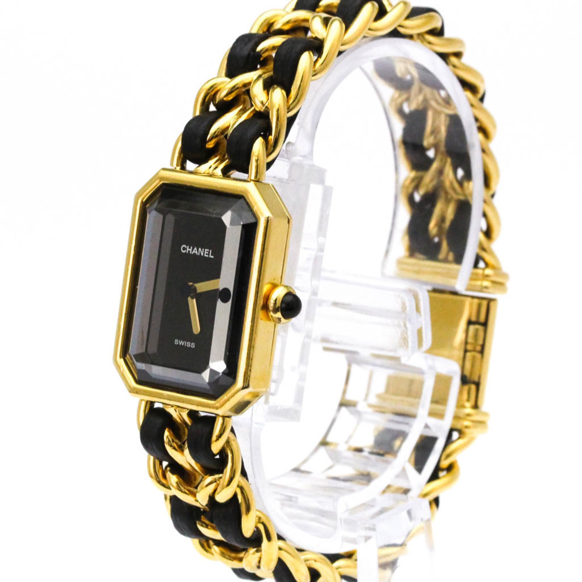 Chanel Premiere Rock Quartz Watch Plated Metal And Leather Watch