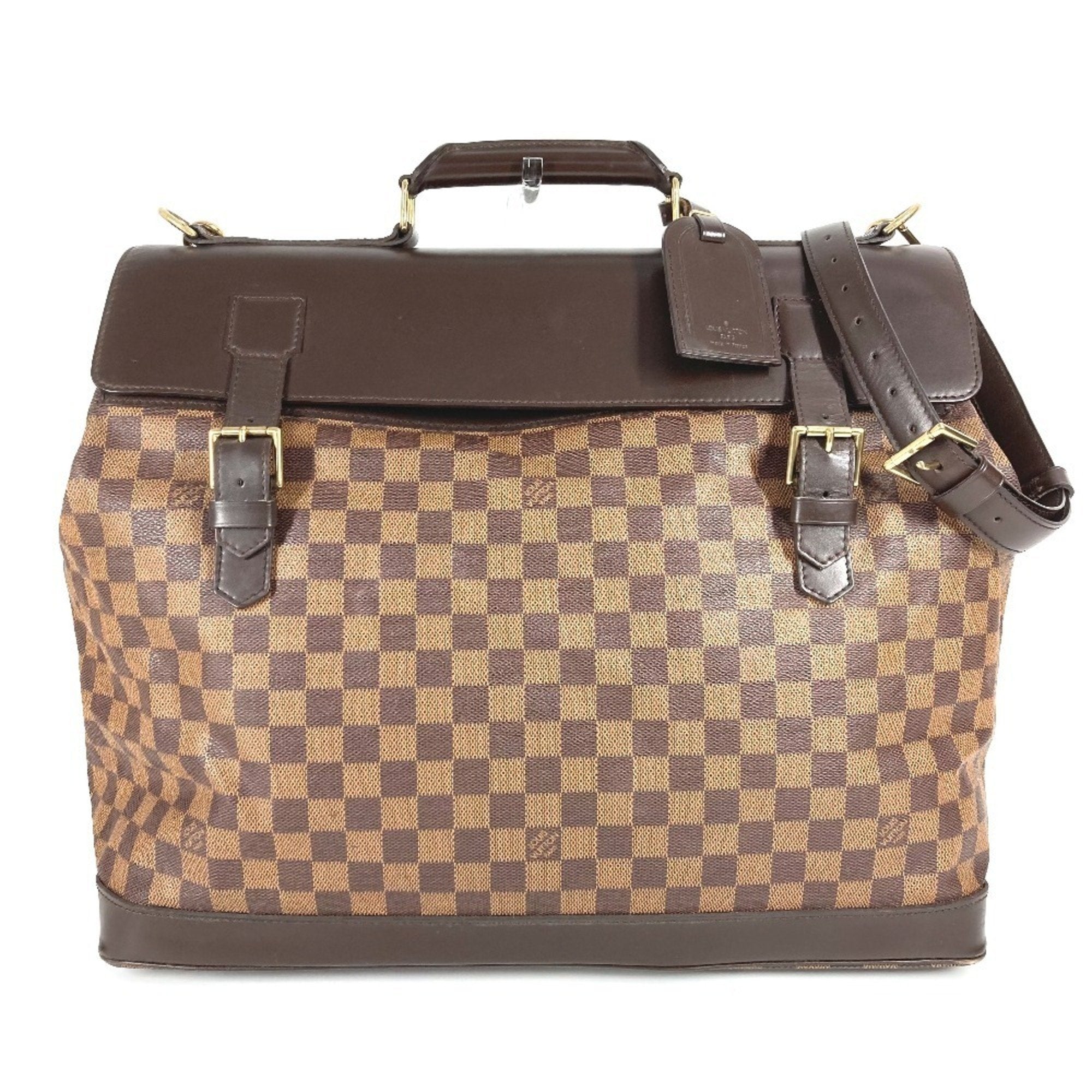 Louis Vuitton Brown Damier Canvas Ebene Damier Canvas Boston Bag Handbag Shoulder Bag