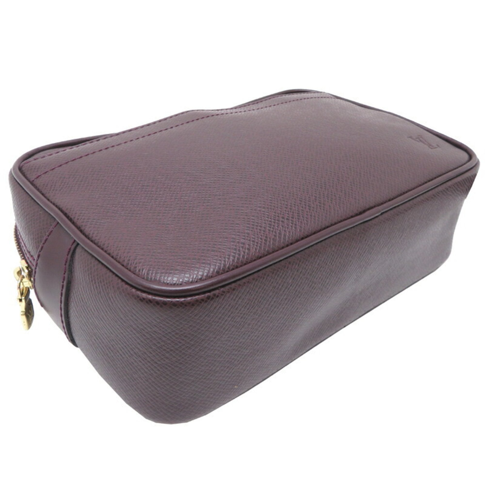 Louis Vuitton Acajou Brown Taiga Leather Clutch Bag Pouch