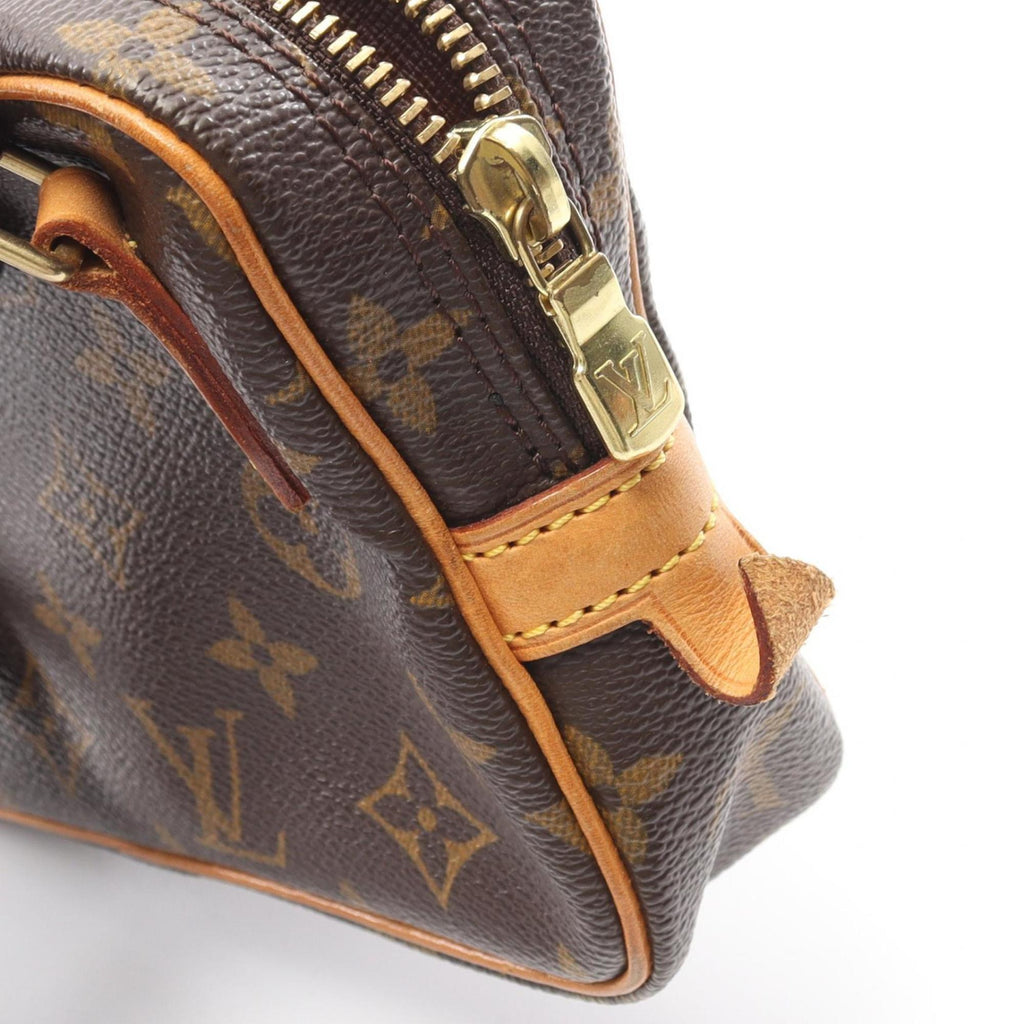 Louis Vuitton Brown Coated Canvas Leather Shoulder Bag