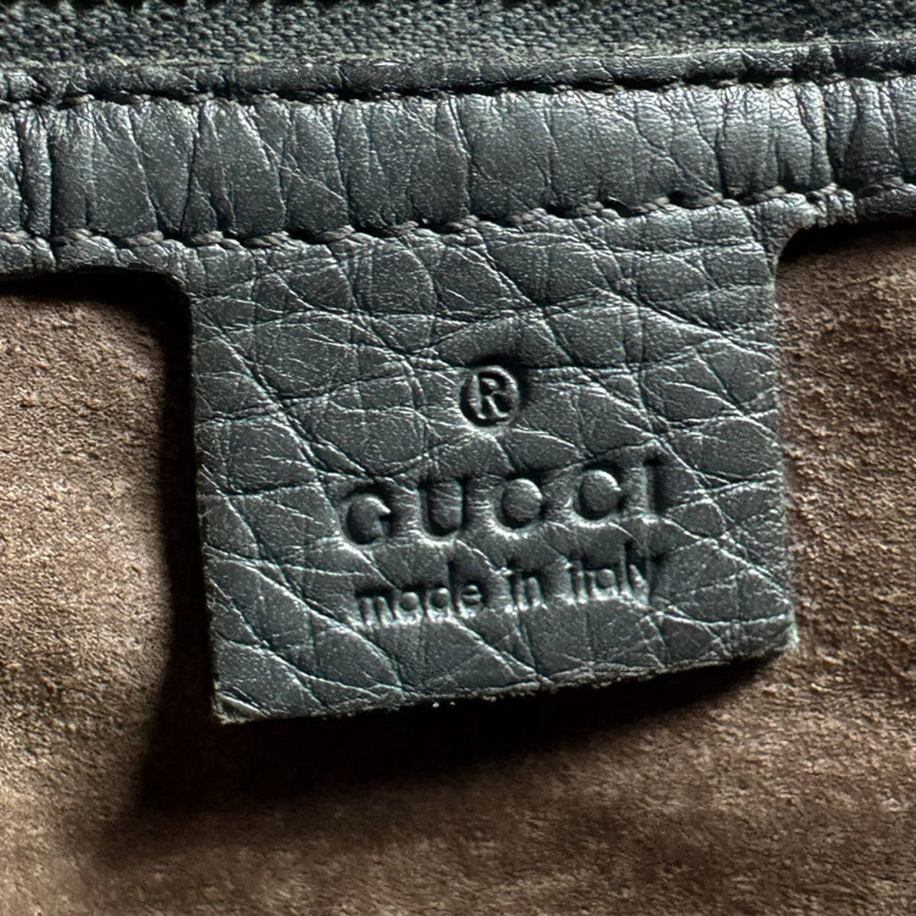 Gucci Dark Gray Leather Shoulder Bag (Pre-Owned)