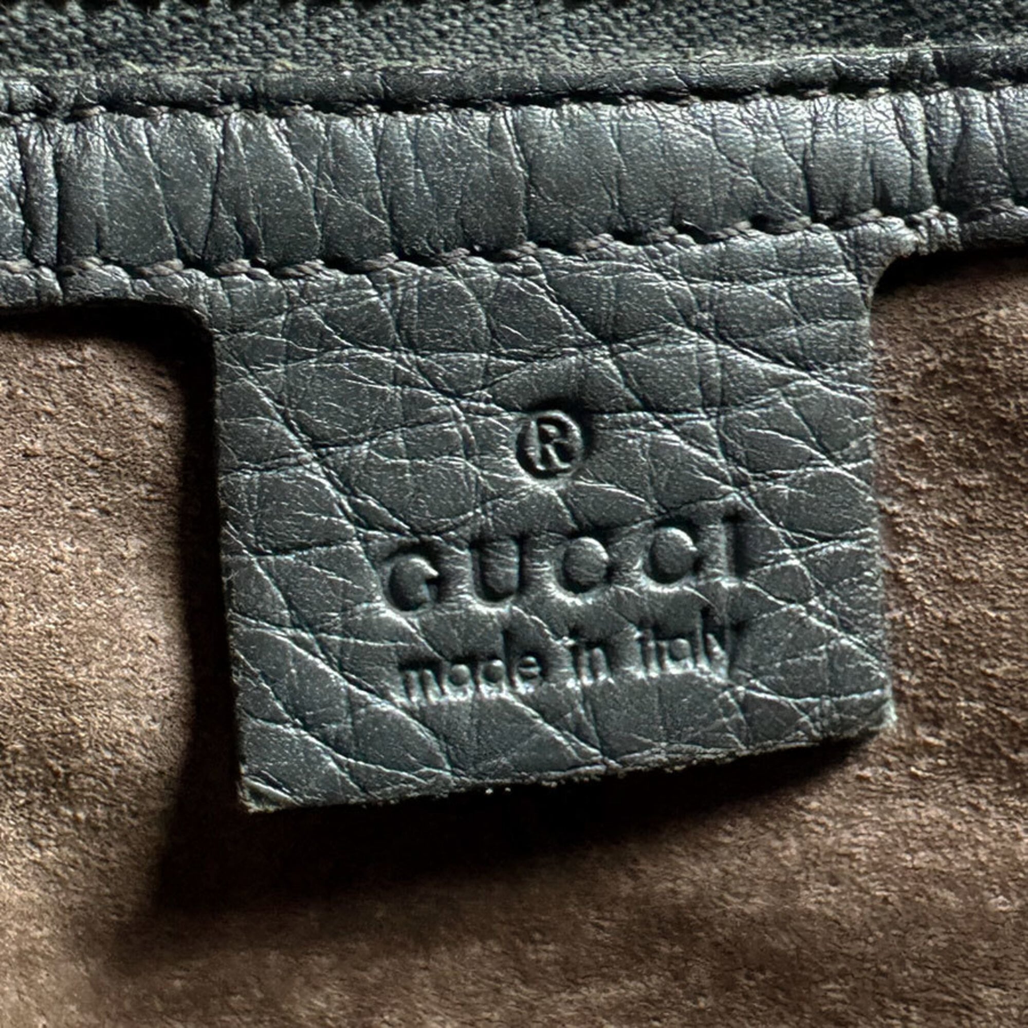 Gucci Dark Gray Leather Shoulder Bag (Pre-Owned)