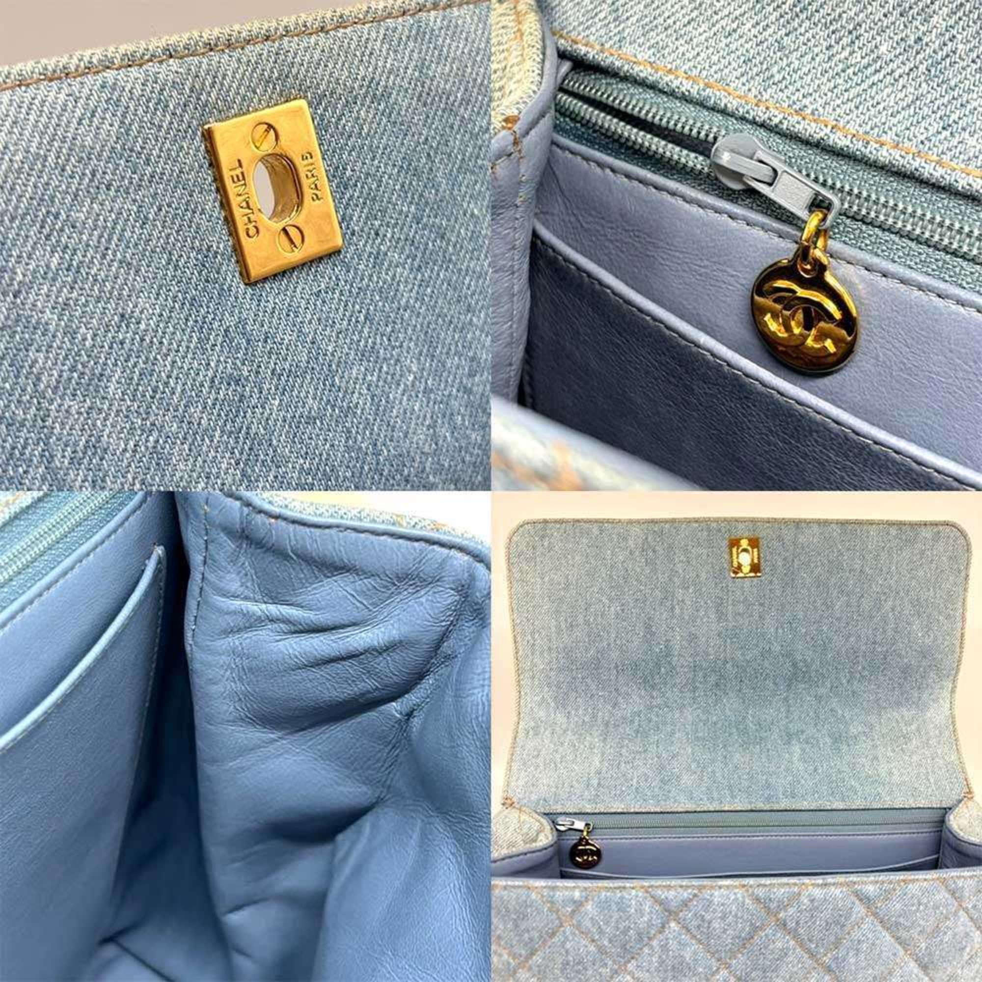 Chanel Denim Denim Leather Handbag
