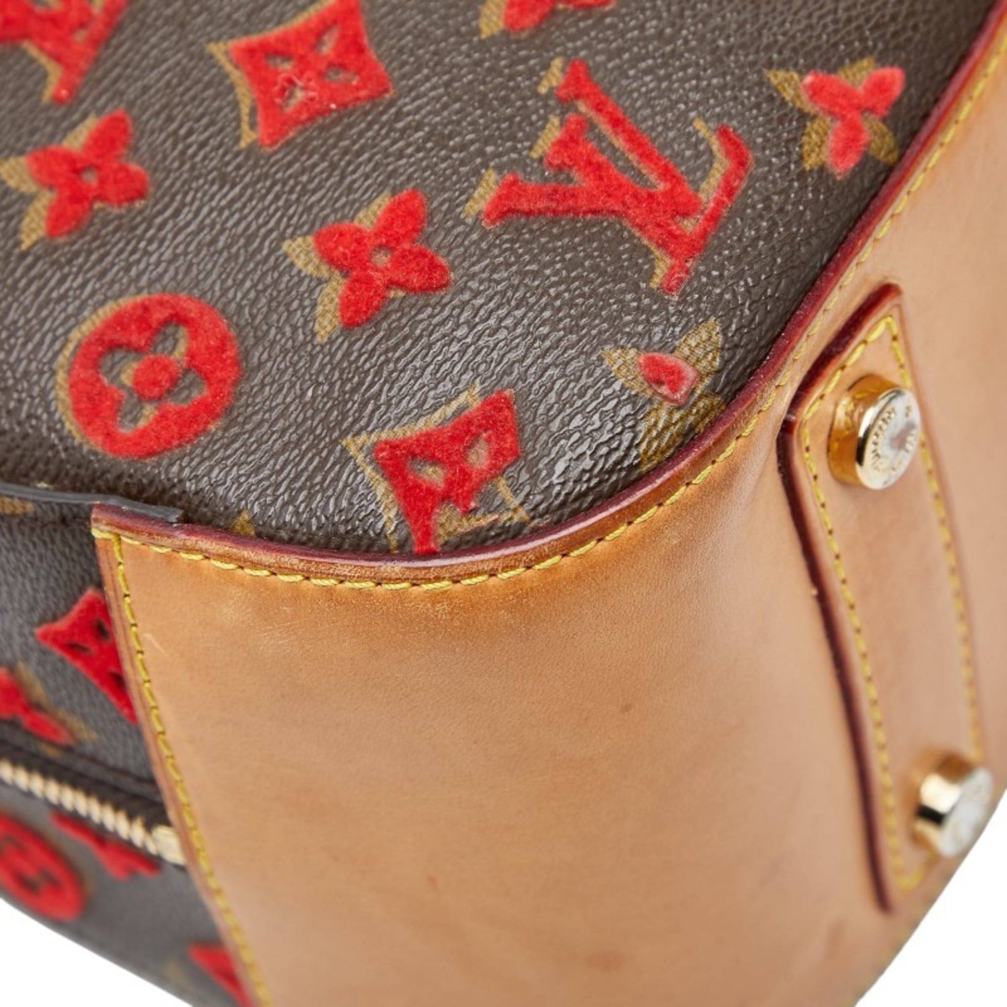 Louis Vuitton Brown Pvc Leather Handbag