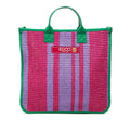 Gucci Green Purple Canvas Handbag Tote Bag (Pre-Owned)
