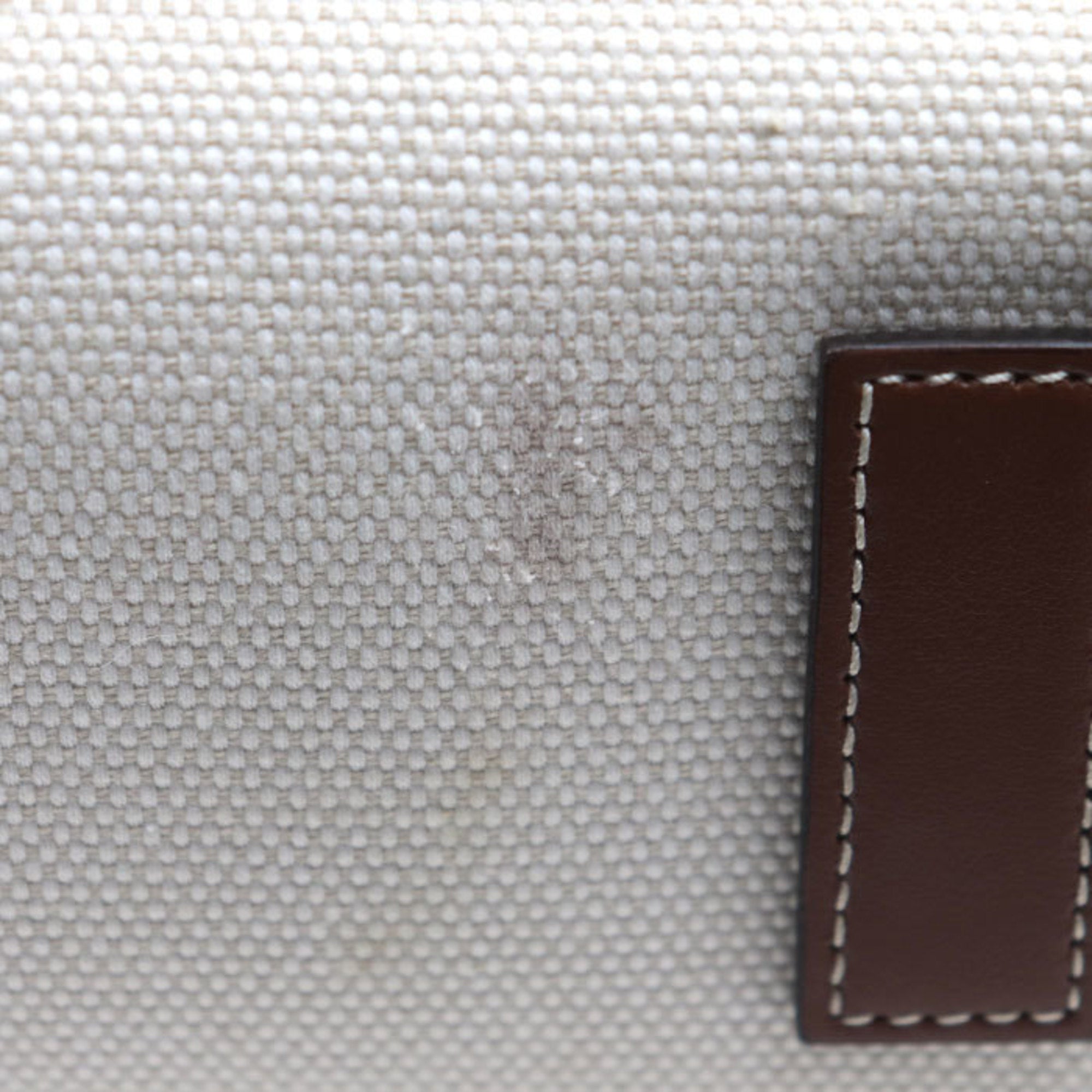 Burberry Brown Canvas Leather Shoulder Bag