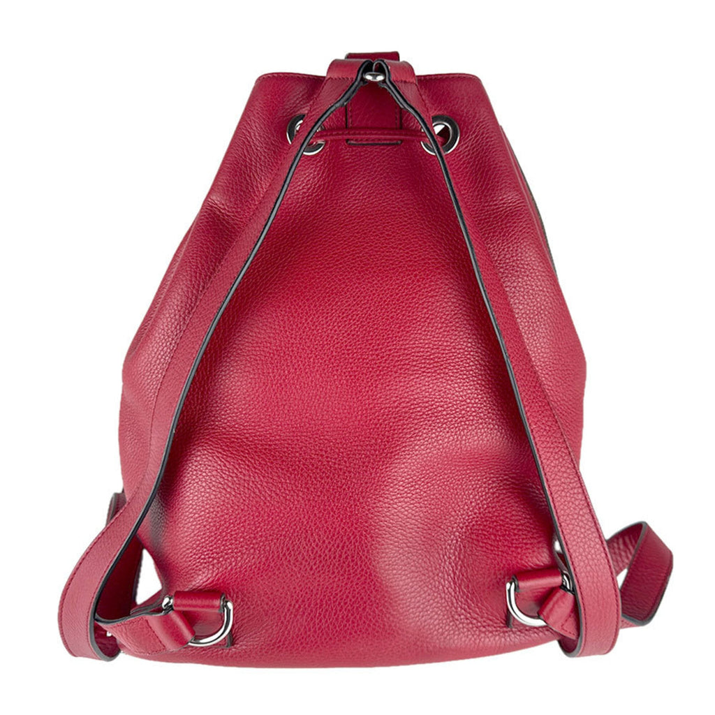Gucci Red Color Leather Backpack (Pre-Owned)